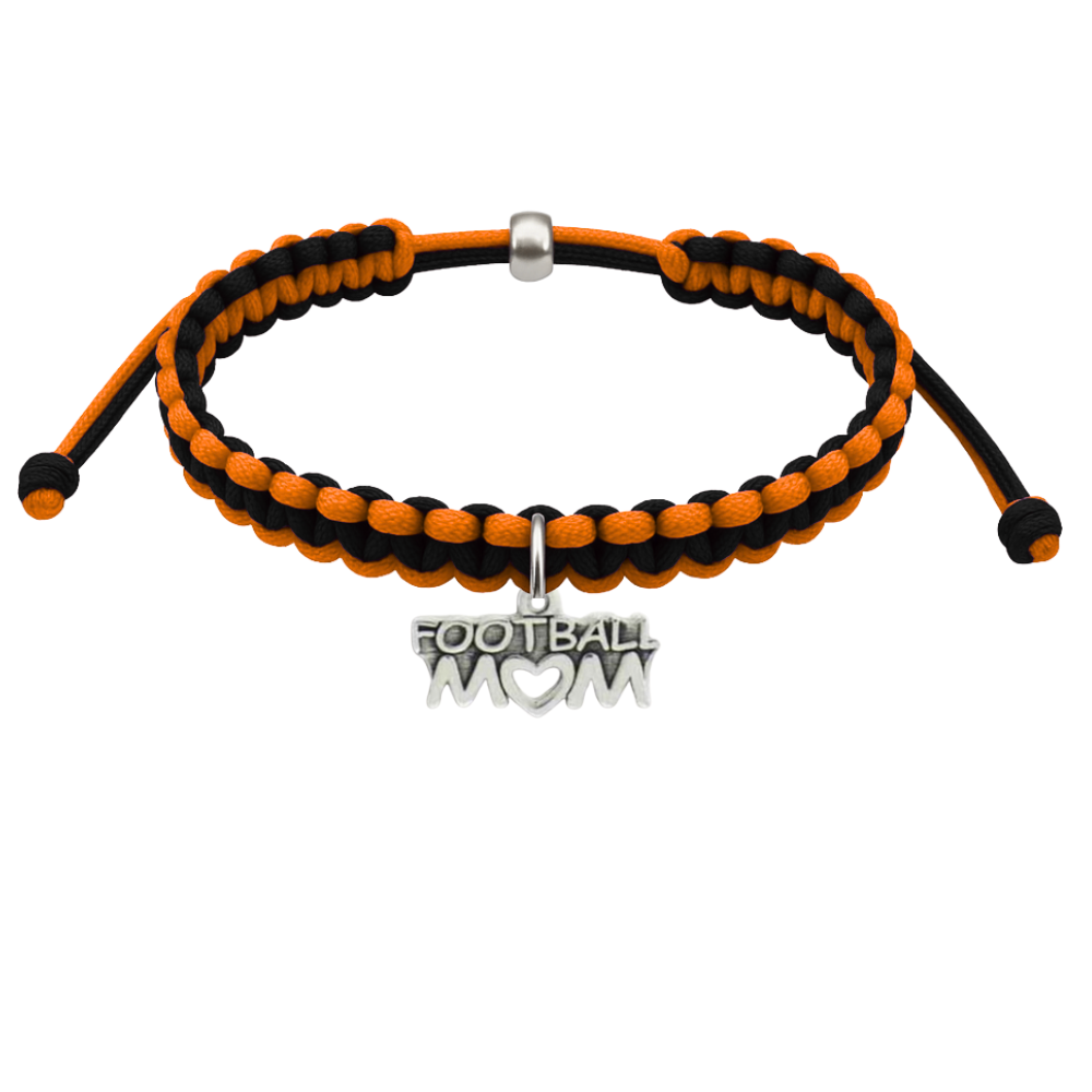 Football Charm Multi Colored Rope Bracelet - Pick Color