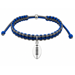 Football Charm Multi Colored Rope Bracelet - Pick Color