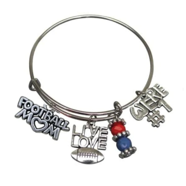 Football Mom Bangle Bracelet