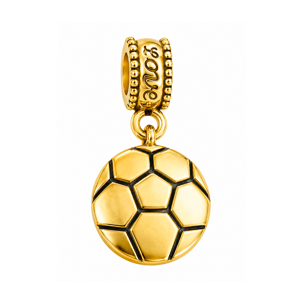 Soccer Charm Bead - Gold