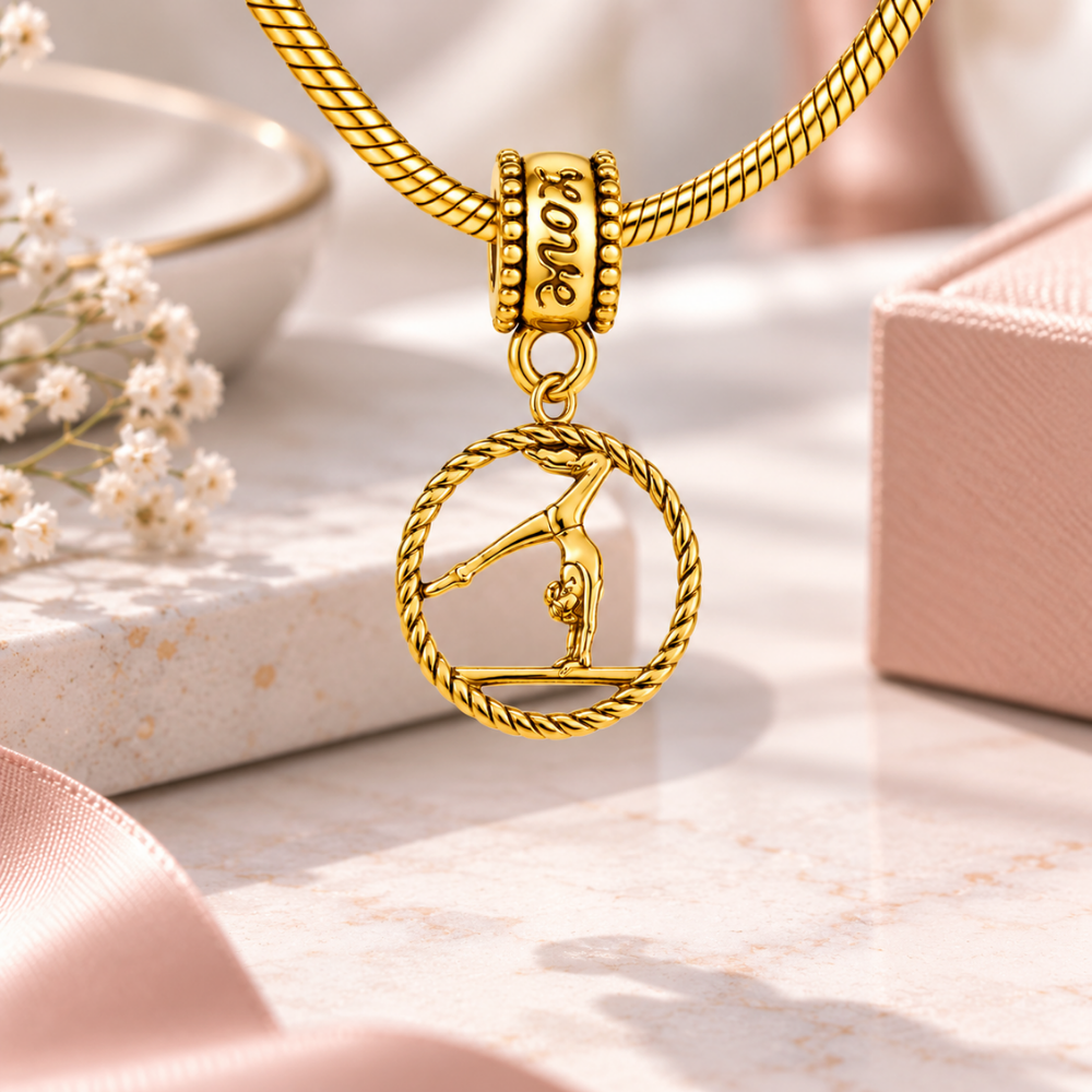 Gymnastics Charm Bead - Gold