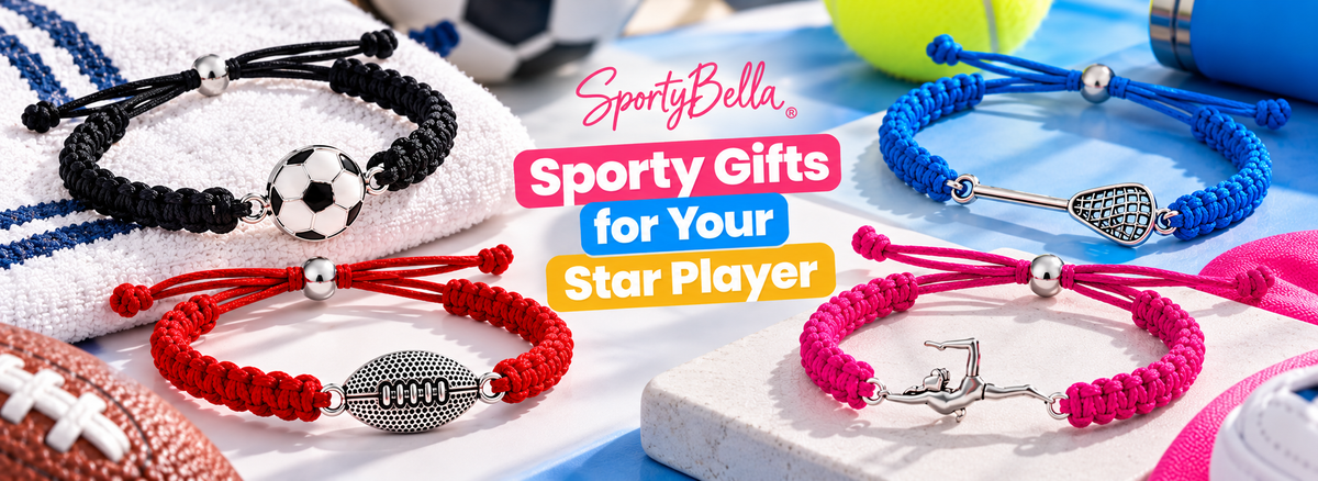 Sports themed bracelets for kids and teens