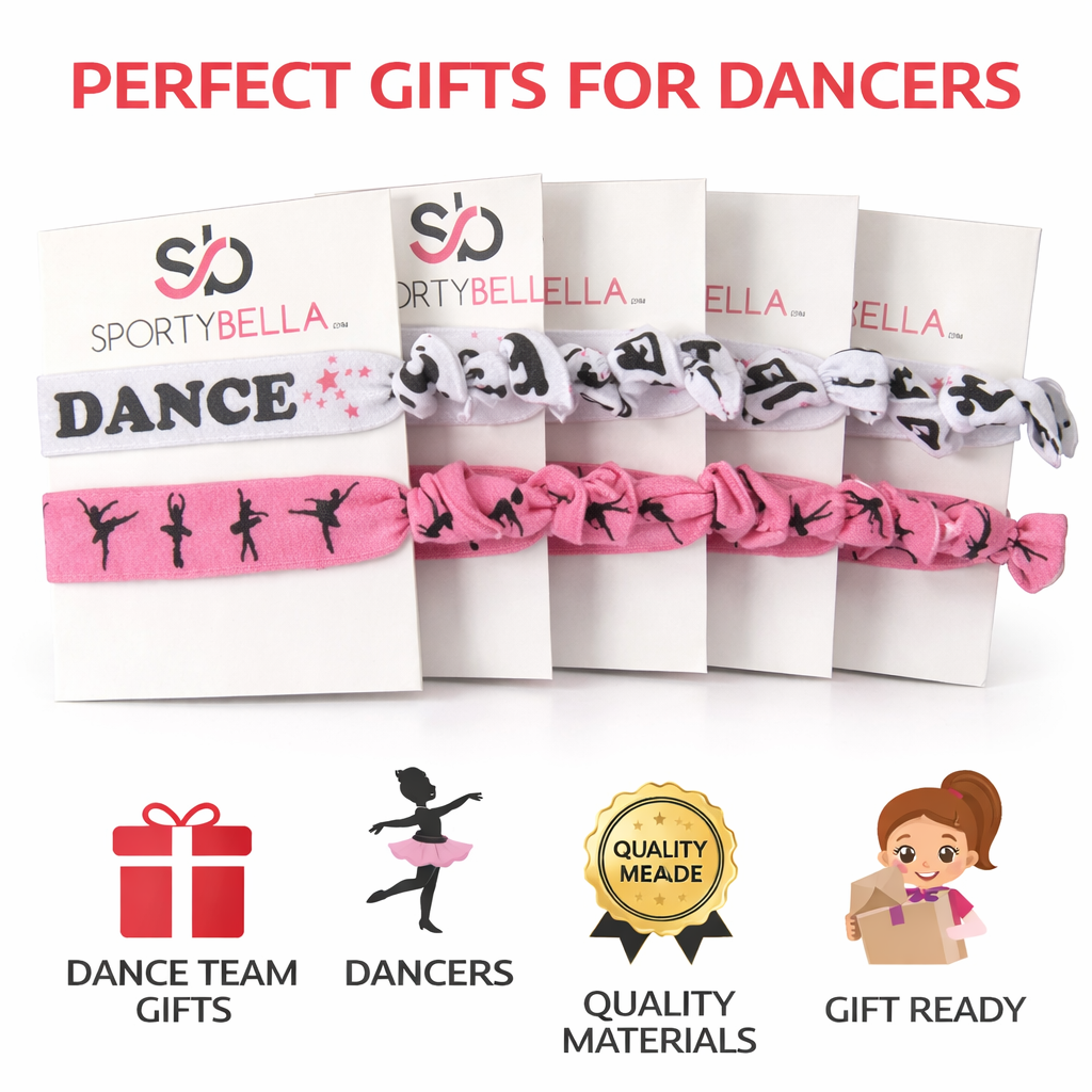 Dance Hair Ties - 5 pack - Pink White