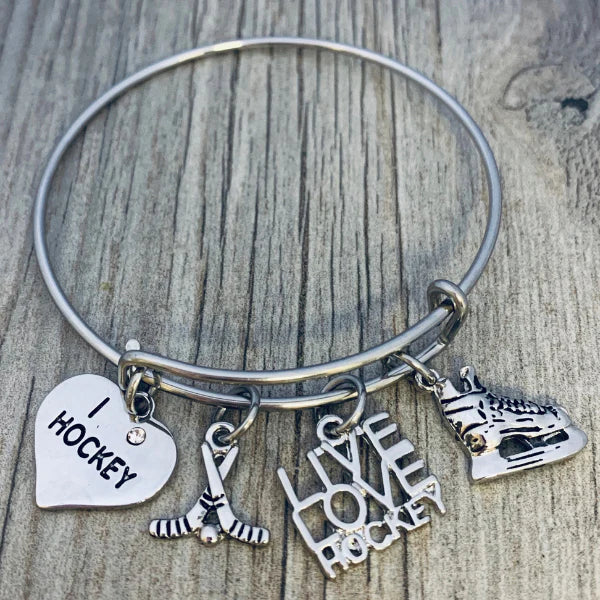 Girls Ice Hockey Bracelet - I Love Hockey
