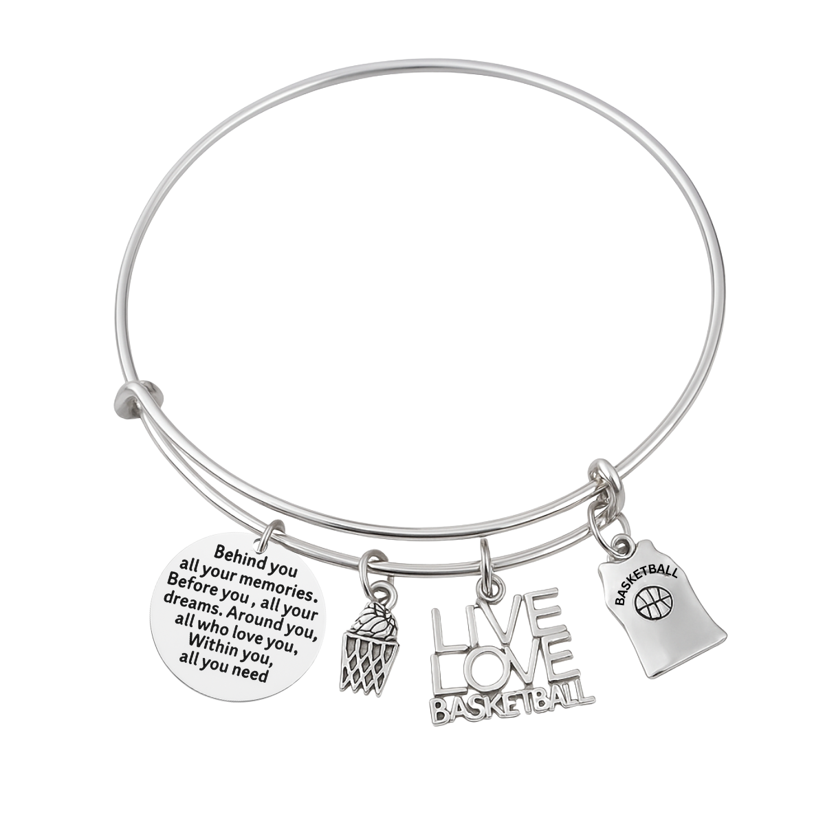 Girls Basketball Bracelet - Pick Charm