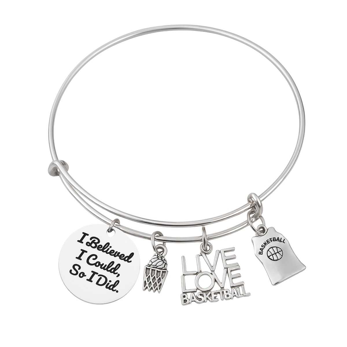 Girls Basketball Bracelet - Pick Charm