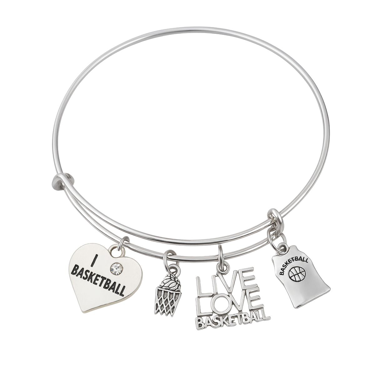 Girls Basketball Bracelet - Pick Charm