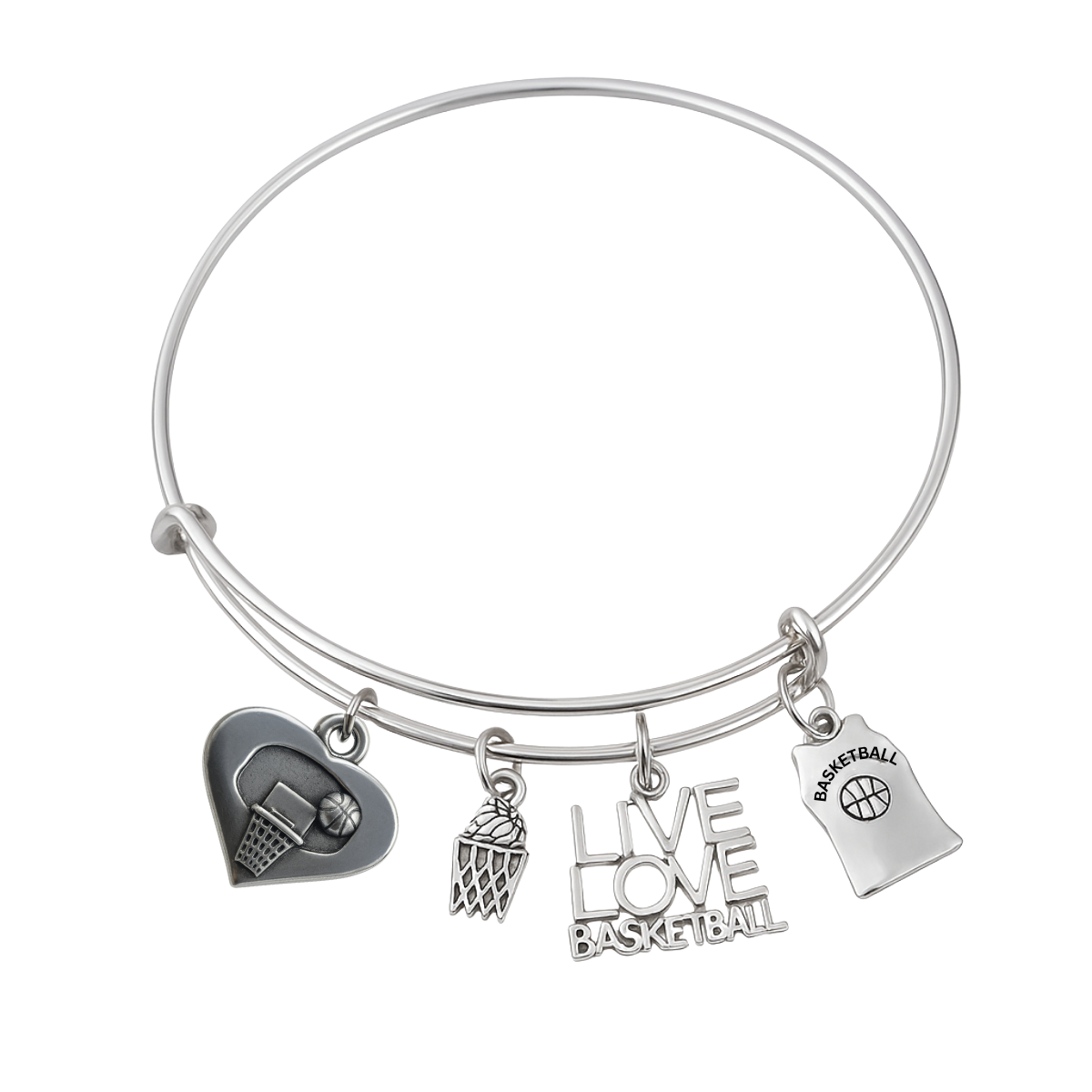 Girls Basketball Bracelet - Pick Charm