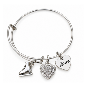 Girls Figure Skating Bangle Bracelet