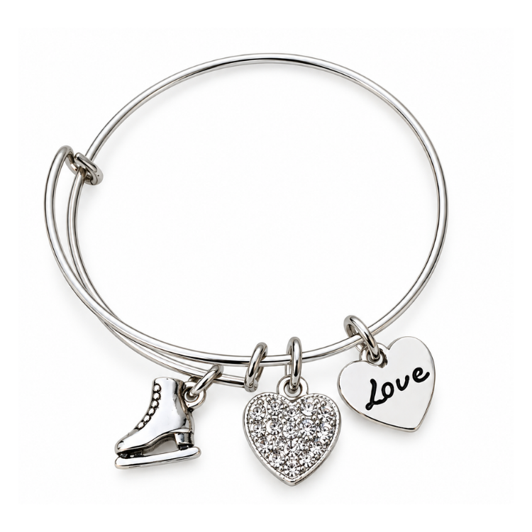 Girls Figure Skating Bangle Bracelet