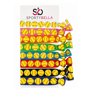 Girls Softball Hair Ties Set - Multicolor