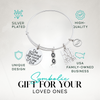 Girls swim charm bracelet with inspirational message packaged for gifting