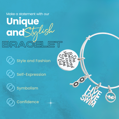 Girls Swim She Believed She Could So She Did Bracelet
