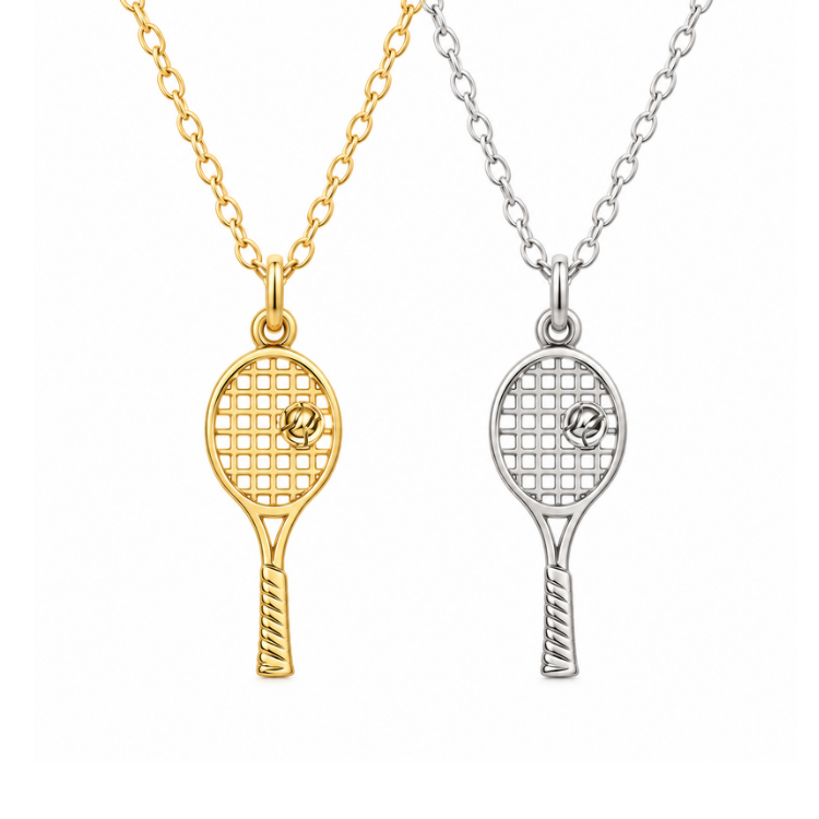 Tennis Racket Gold Necklace