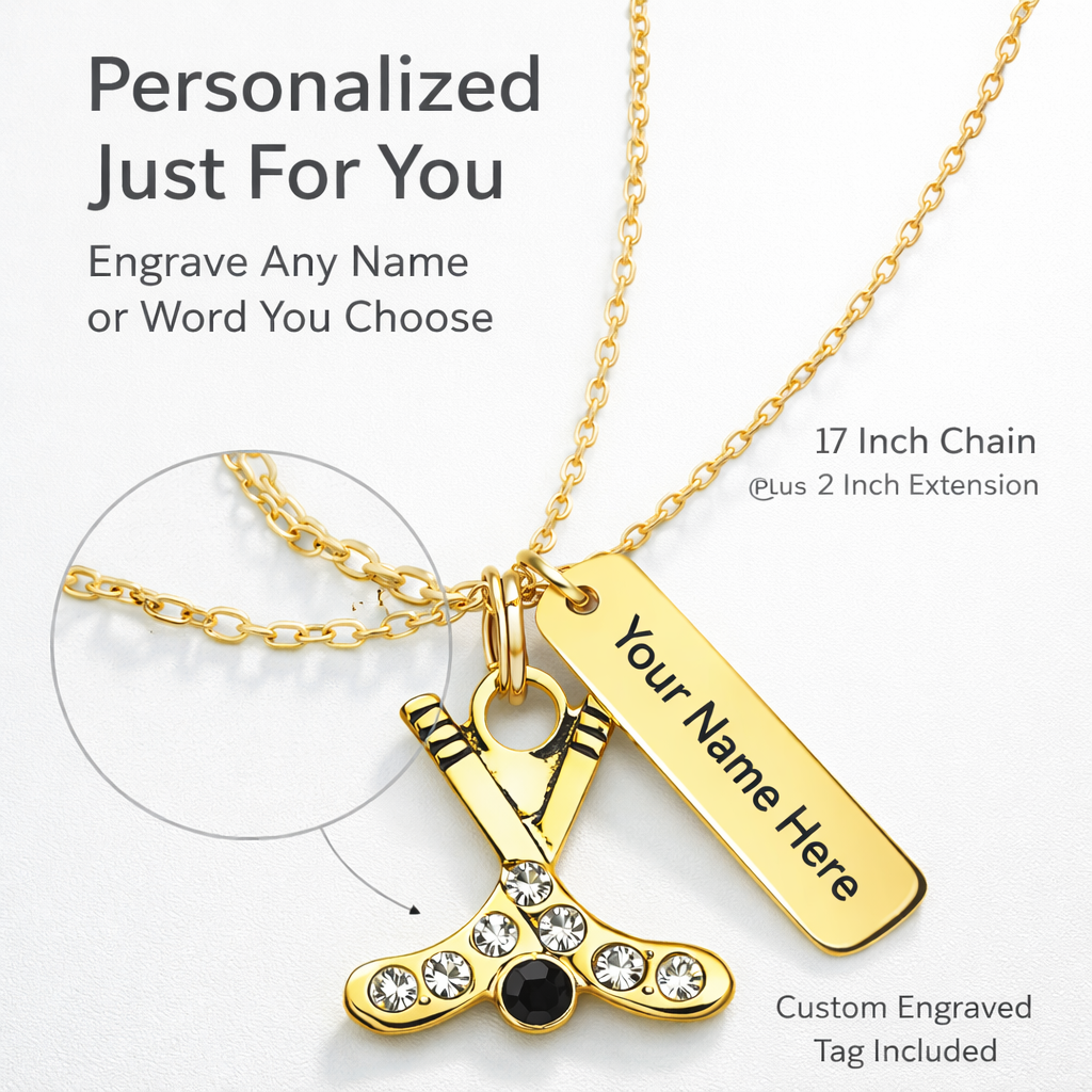 Personalized Engraved Ice Hockey Necklace - Pick Charm