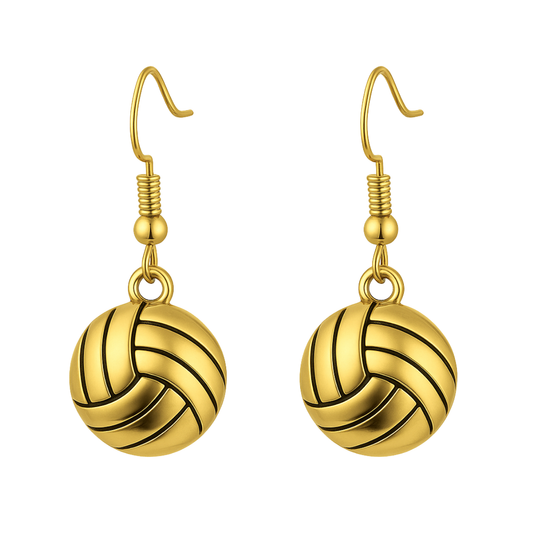 Gold Volleyball Earrings