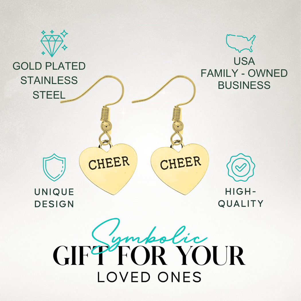 Cheer Heart Charm Earrings