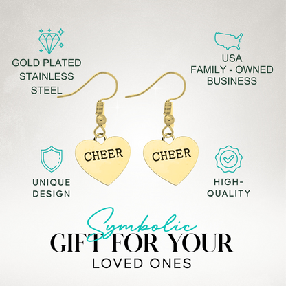 Cheer Heart Charm Earrings