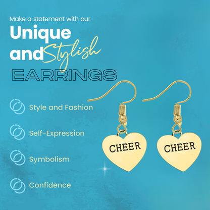 Cheer Heart Charm Earrings