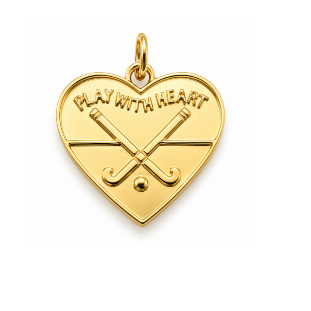 Field Hockey Play With Heart Charm