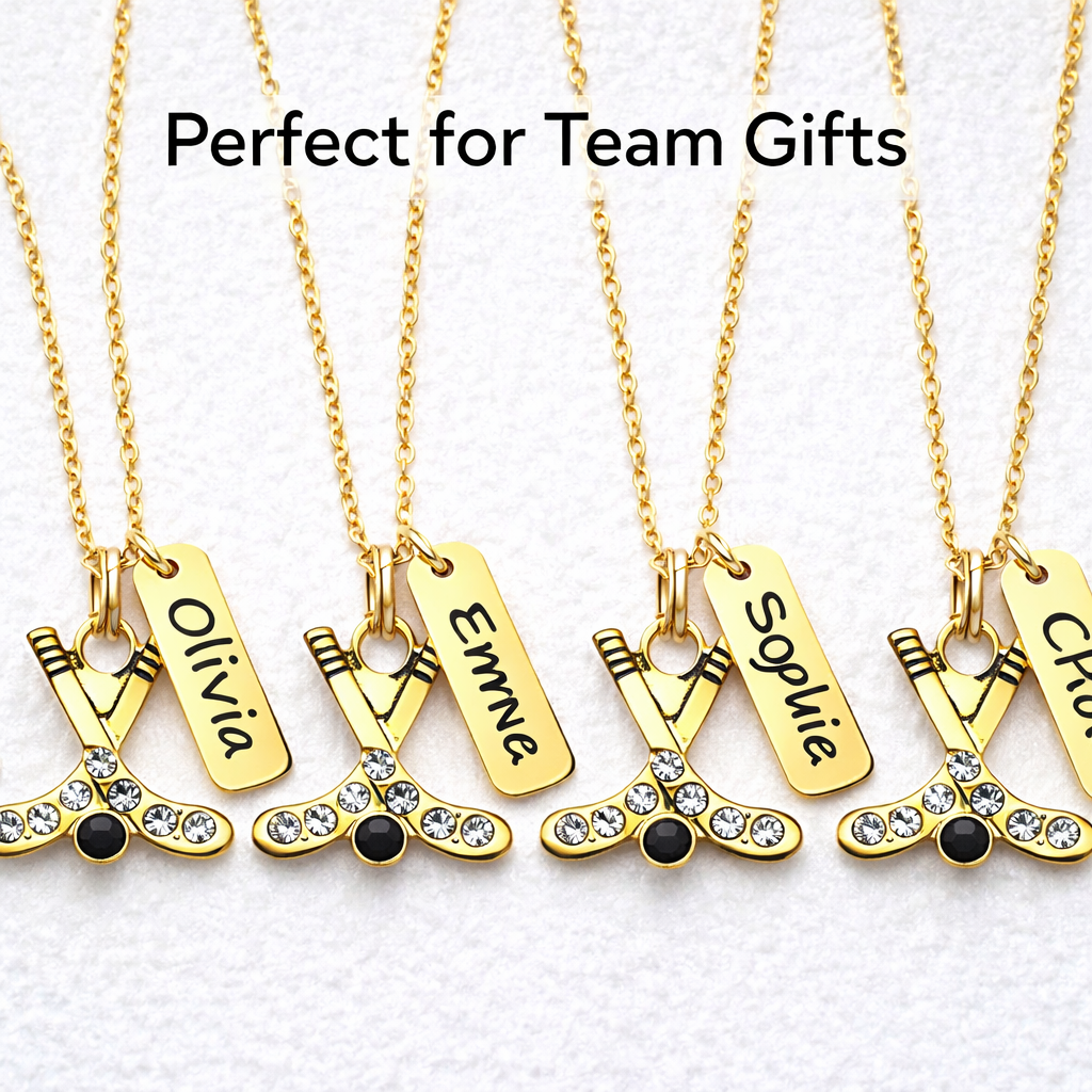 Personalized Engraved Ice Hockey Necklace - Pick Charm