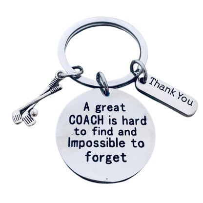 Golf Coach Keychain- Great Coach is Hard to Find