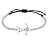Women’s golf bracelet featuring silver-tone beads and a 3D golf charm with crossed clubs and ball