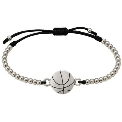 Basketball Adjustable Beaded Bracelet