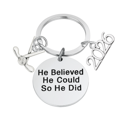 2026 Graduation Keychain- He Believed He Could- Pick Sport