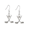 Golf club charm earrings with CZ accent; perfect golf gift for female golfers, stylish golf accessories.