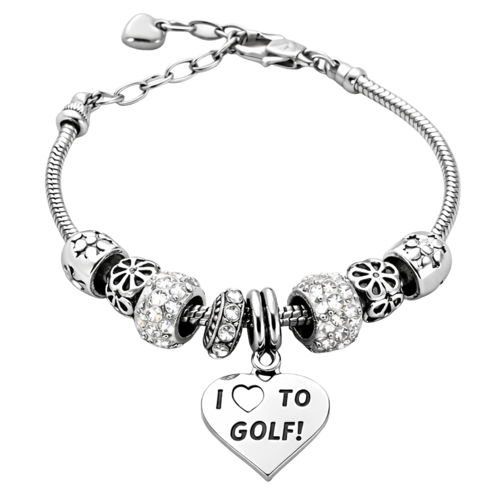Golf Beaded Charm Bracelet- Pick Style