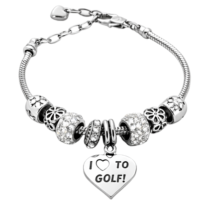 Golf Beaded Charm Bracelet- Pick Style
