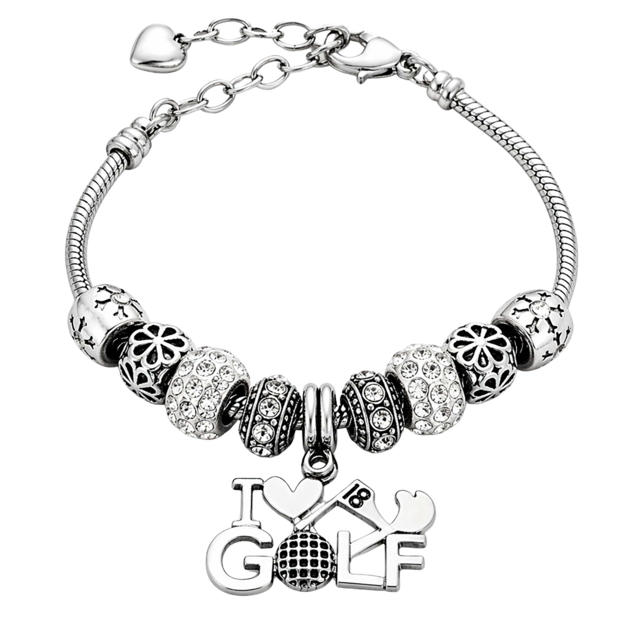 Golf Beaded Charm Bracelet- Pick Style