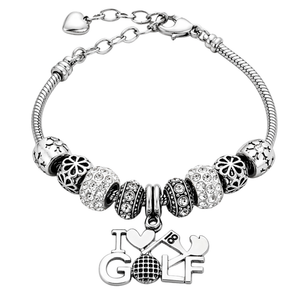 Golf Beaded Charm Bracelet- Pick Style