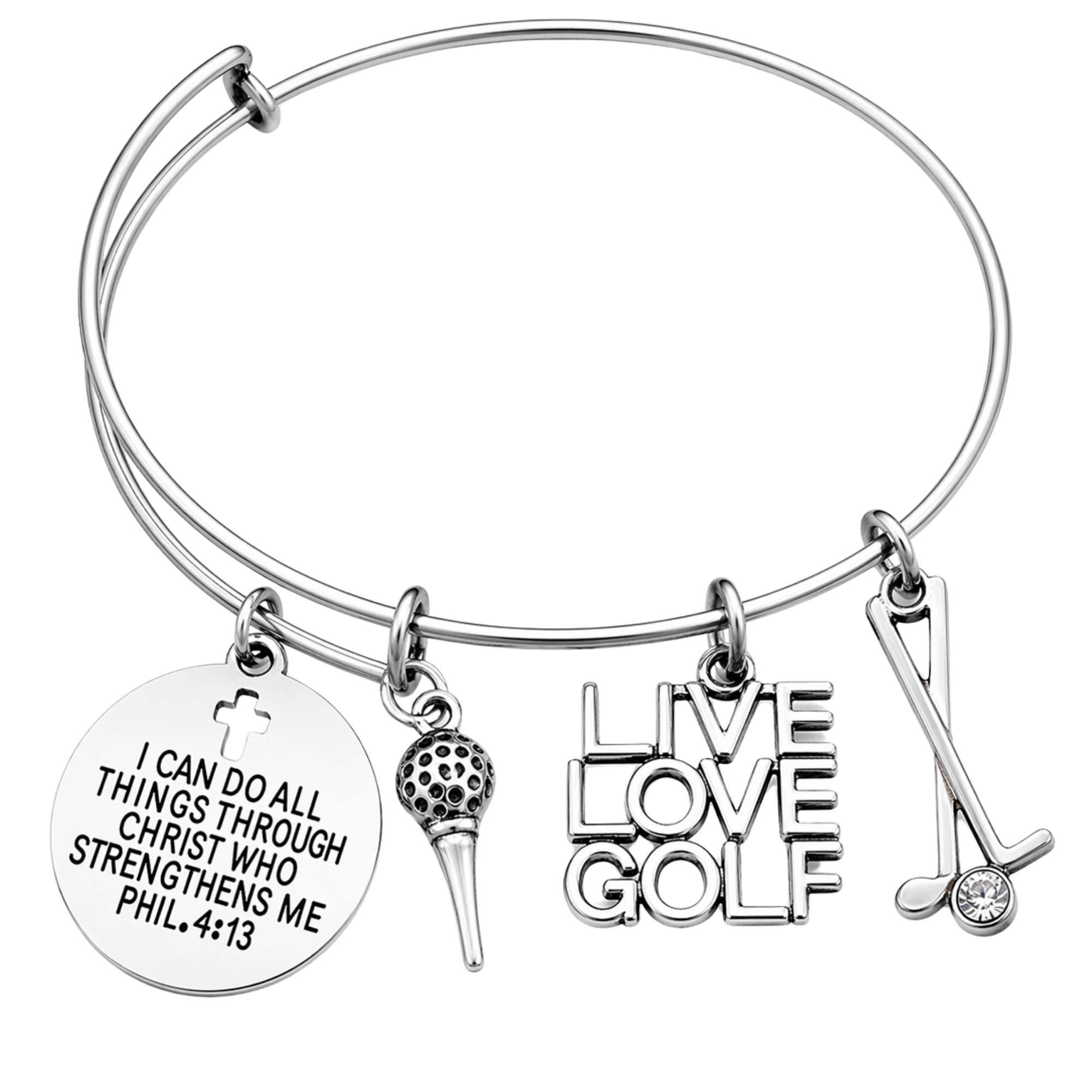 Golf Bracelet -  I Can Do All Things Through Christ Who Strengthens Me