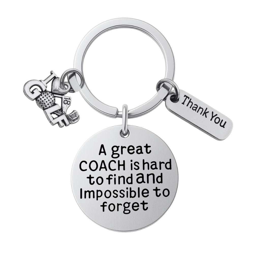 Golf Coach Keychain- Great Coach is Hard to Find