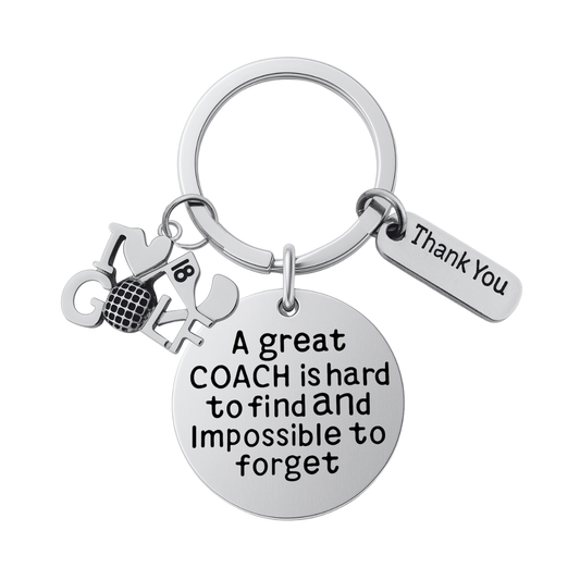 Golf Coach Keychain- Great Coach is Hard to Find