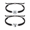 Black rope golf bracelet with plain golf-themed heart charm two variations