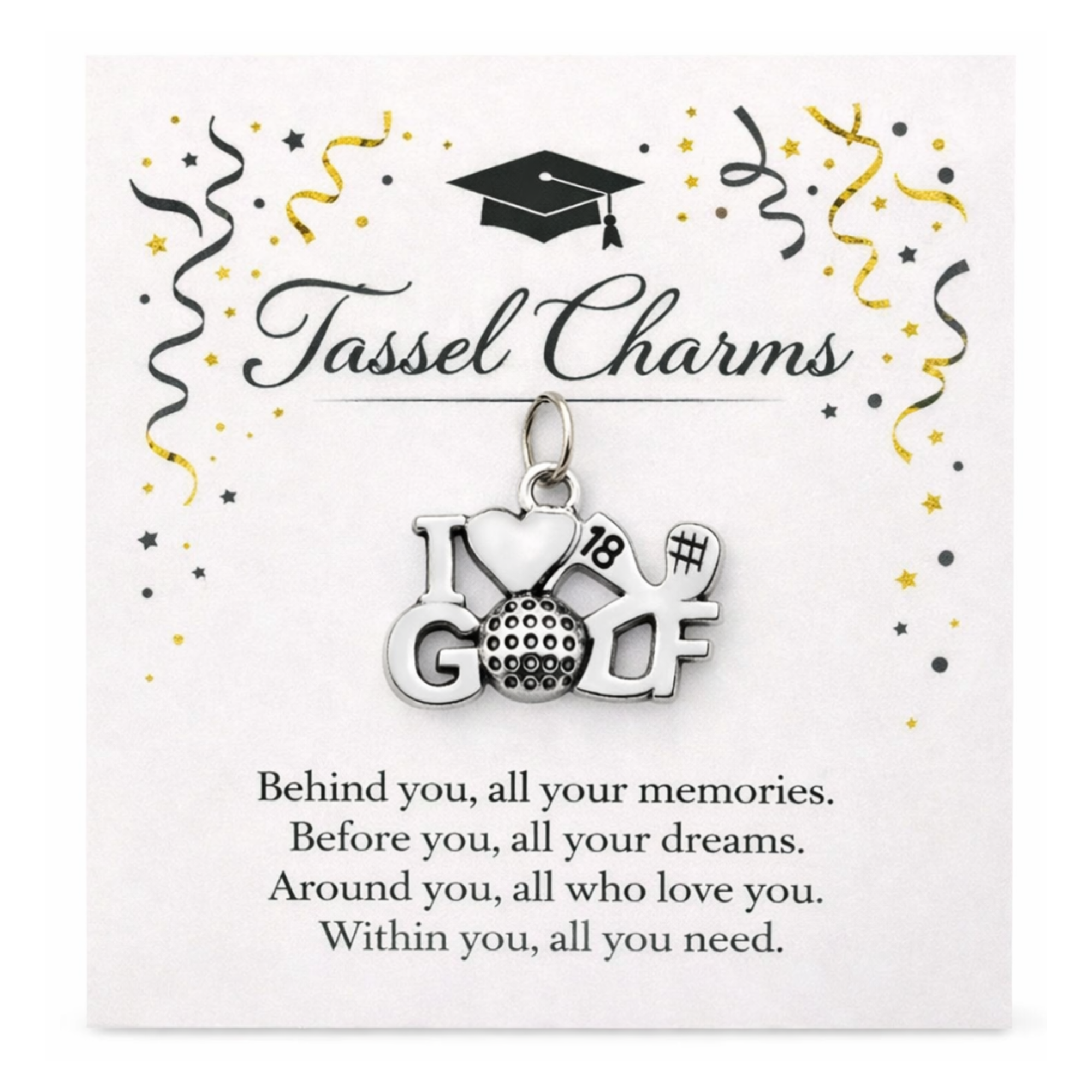 Golf Graduation Tassel Charm
