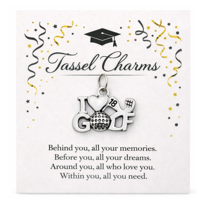 Golf Graduation Tassel Charm