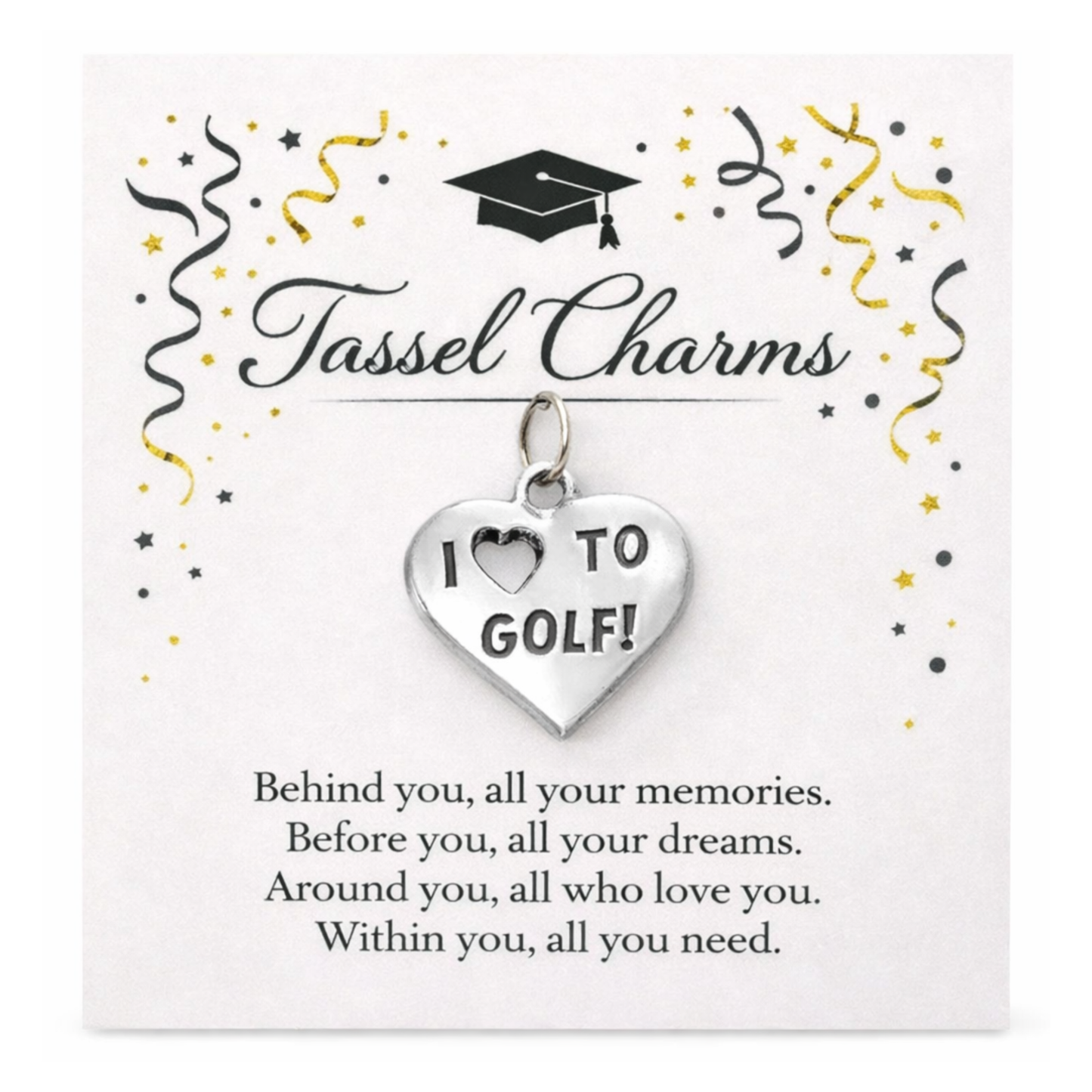 Golf Graduation Tassel Charm