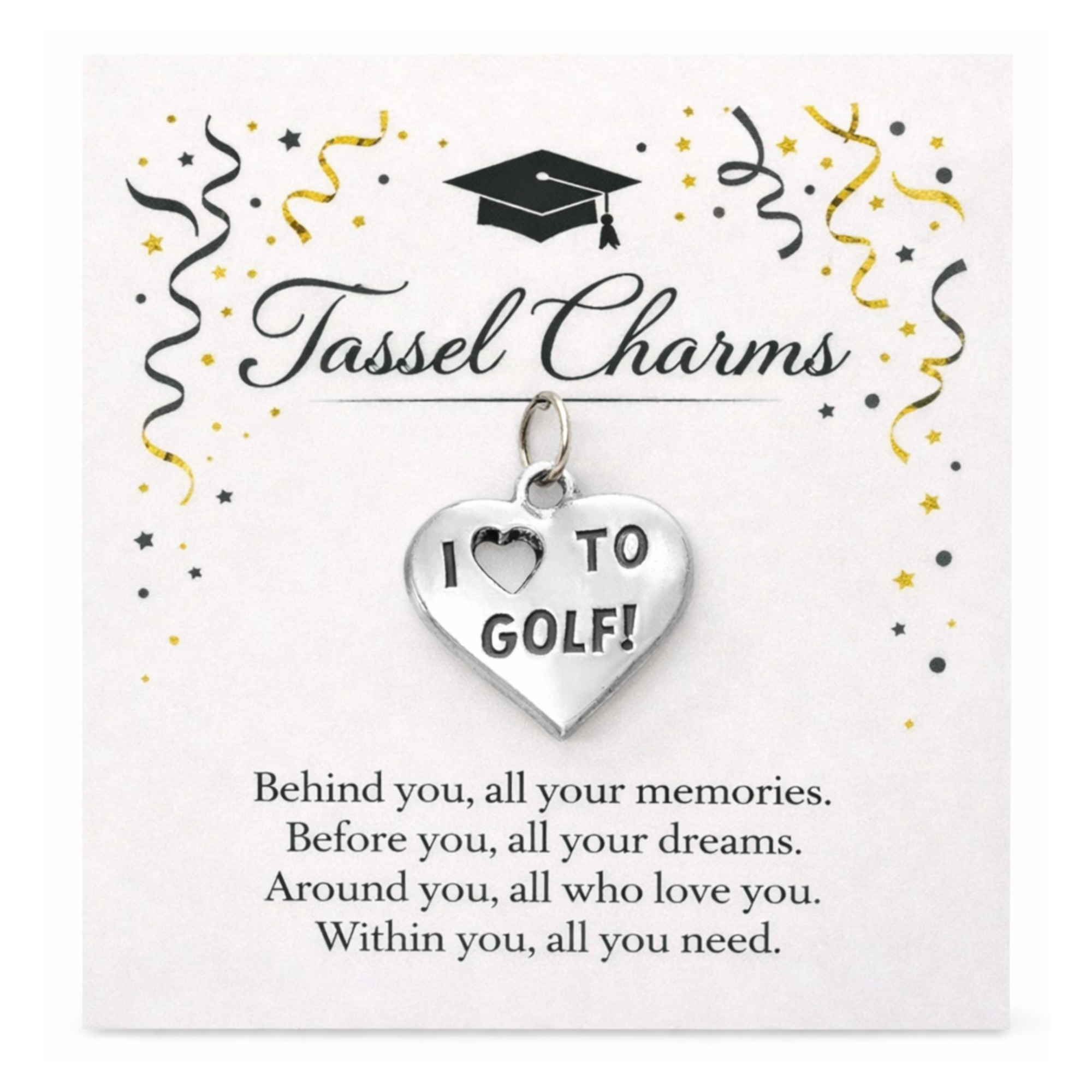 Golf Graduation Tassel Charm
