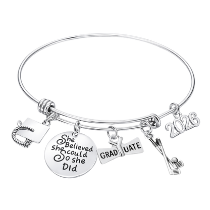 2026 Sports Graduation Bracelet - She Believed She Could- Pick Activity