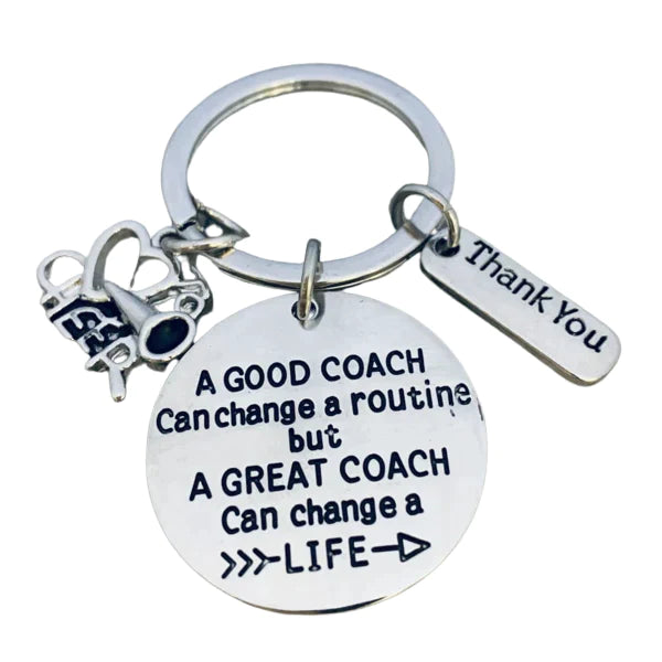 Cheer Coach Keychain - A Good Coach Can Change Routine