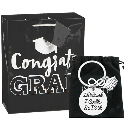 Graduation Gift Set, Unisex Keychain and Gift Bag