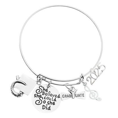 2025 Sports Graduation Bracelet - She Believed She Could- Pick Activity