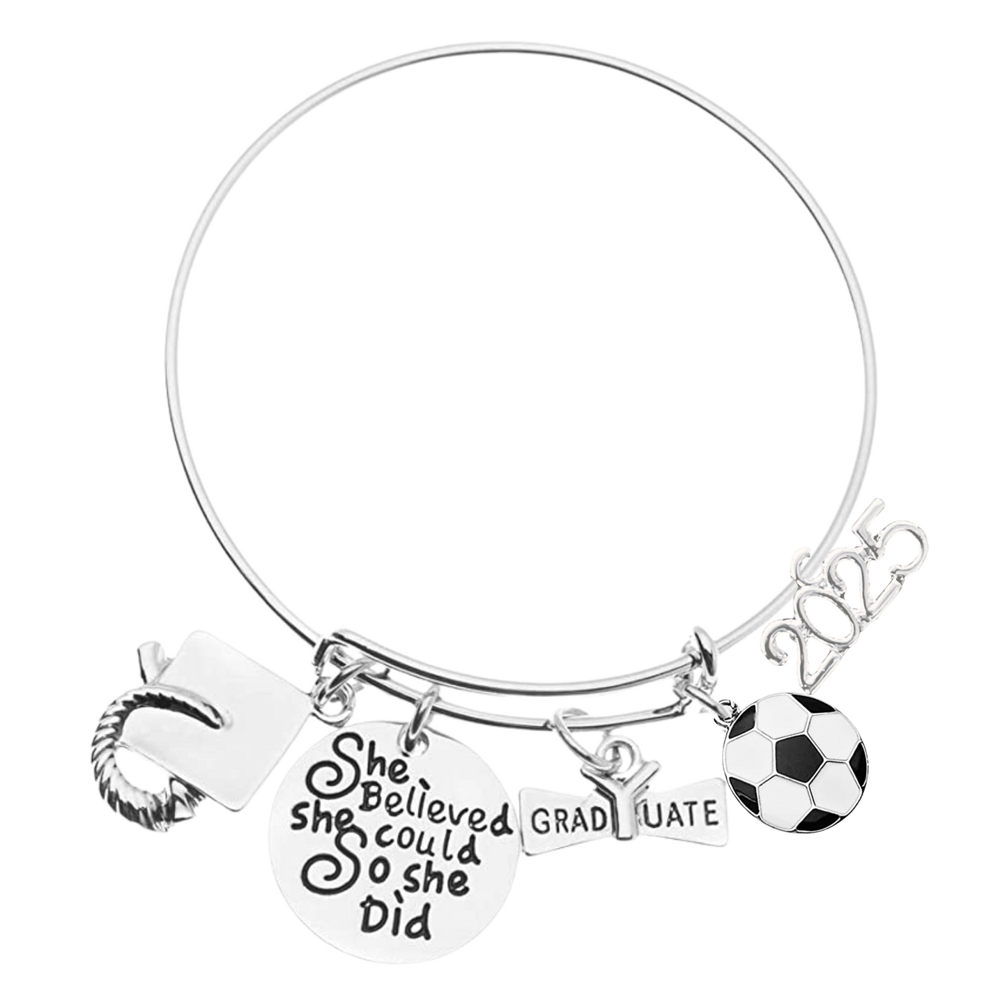 2025 Sports Graduation Bracelet - She Believed She Could- Pick Activity