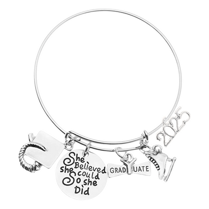 2025 Sports Graduation Bracelet - She Believed She Could- Pick Activity