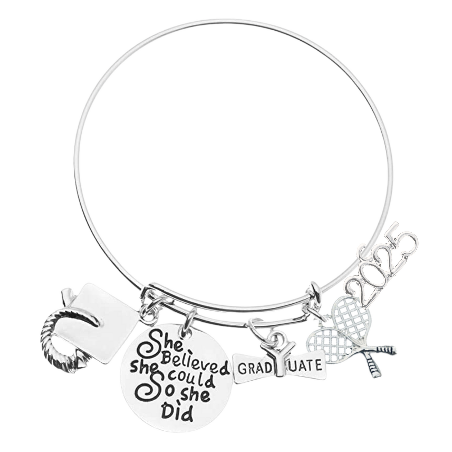 2025 Sports Graduation Bracelet - She Believed She Could- Pick Activity