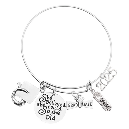 2025 Sports Graduation Bracelet - She Believed She Could- Pick Activity